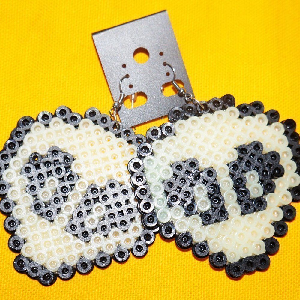Big Kandi Perler Bead Glow in Dark Alien Earrings